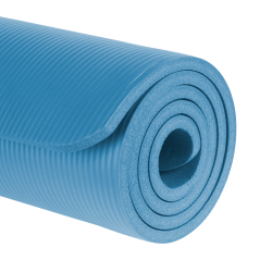 Yogamatta för yoga-, pilates- och fitnessövningar, 183x61cm, tjocklek 1,5cm, material NBR, blå, REBEL ACTIVE.