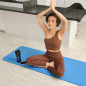 Yogamatta för yoga-, pilates- och fitnessövningar, 183x61cm, tjocklek 1,5cm, material NBR, blå, REBEL ACTIVE.