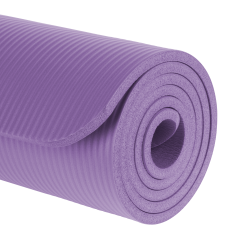 Yogamatta för yoga-, pilates- och fitnessövningar, 183x61cm, tjocklek 1cm, material NBR, lila, REBEL ACTIVE.