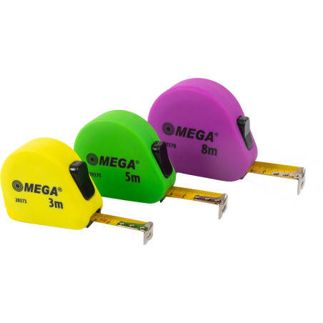 Måttband 3m/16mm, 2 stoppar, PVC, mjuk