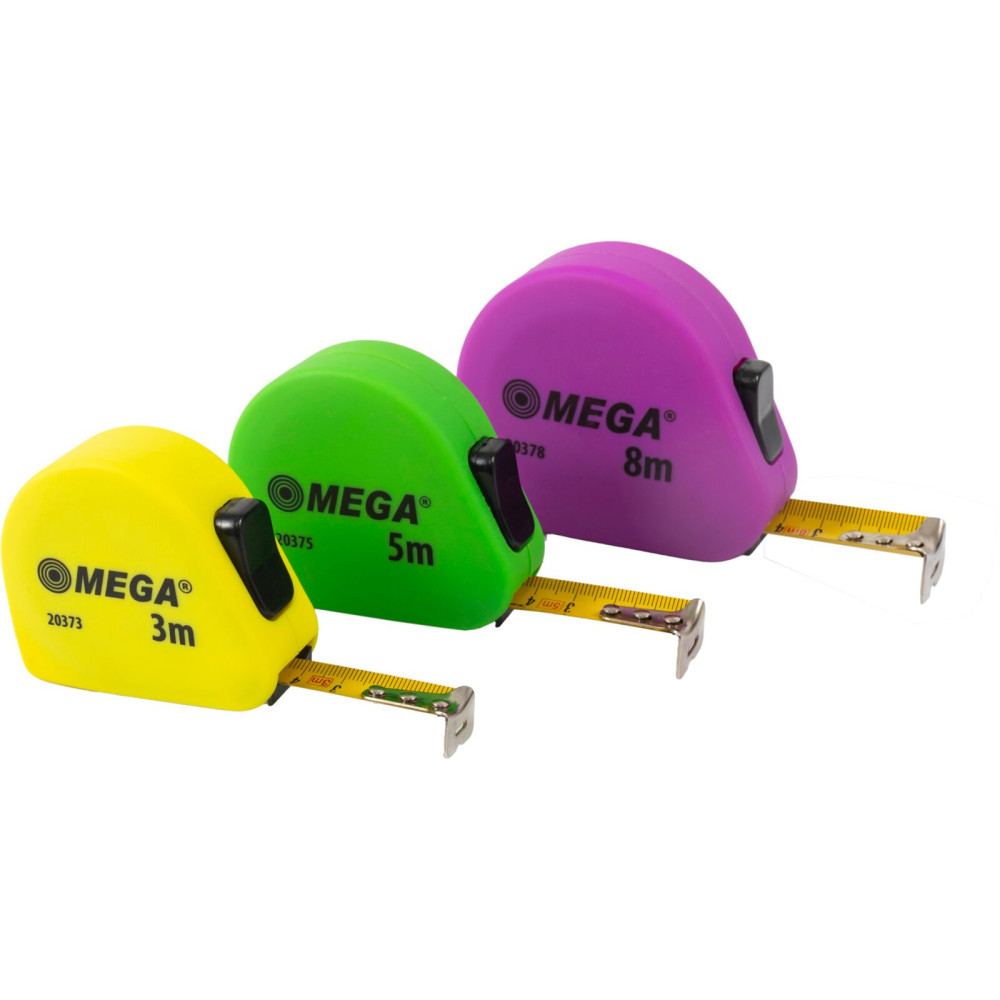 Måttband 8m/25mm, 2 stoppar, PVC, mjukt Måttband 8m/25mm, 2 stoppar, PVC, mjukt