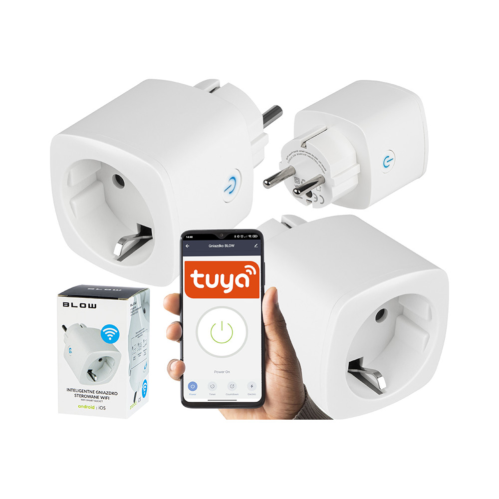 72-075- Inteligentne gniazdko sterowane wifi tuya v3 białe