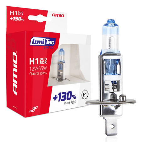 Halogenlampor h1 12v 55w lumitec limited +130% duo amio-01404
