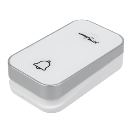 Kinetisk trådlös ringklocka-sändare från GreenBlue, batterilös, vit, räckvidd upp till 200m, IP44, GB158 W. | HandlaSmidigt.se