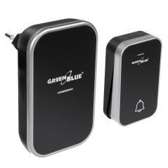 Trådlös batterilös kinetisk dörrklocka GreenBlue, 38 melodier, svart, räckvidd upp till 200m, IP44, GB157 B | HandlaSmidigt.se