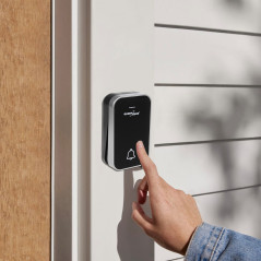 Kinetisk trådlös ringklocka-sändare GreenBlue, batterifri, svart, räckvidd upp till 200m, IP44, GB158 B.