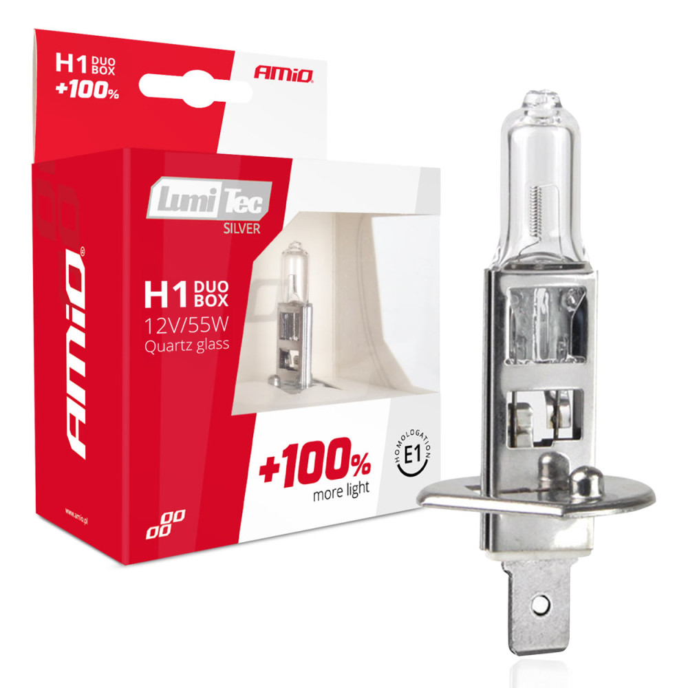 Halogenglödlampor h1 12v 55w lumitec silver +100% duo amio-01401 Halogenglödlampor h1 12v 55w lumitec silver +100% duo amio-01401