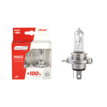 01402 Halogenlampa H4 12V 60/55W LumiTec Silver +100% Duo Box