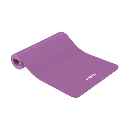 Yogamatta för yoga-, pilates- och fitnessövningar, 183x61cm, 6mm tjock, TPE-material, lila, REBEL ACTIVE.
