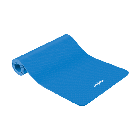 Yogamatta för yoga-, pilates- och fitnessövningar, 183x61cm, tjocklek 6mm, TPE-material, blå, REBEL ACTIVE.