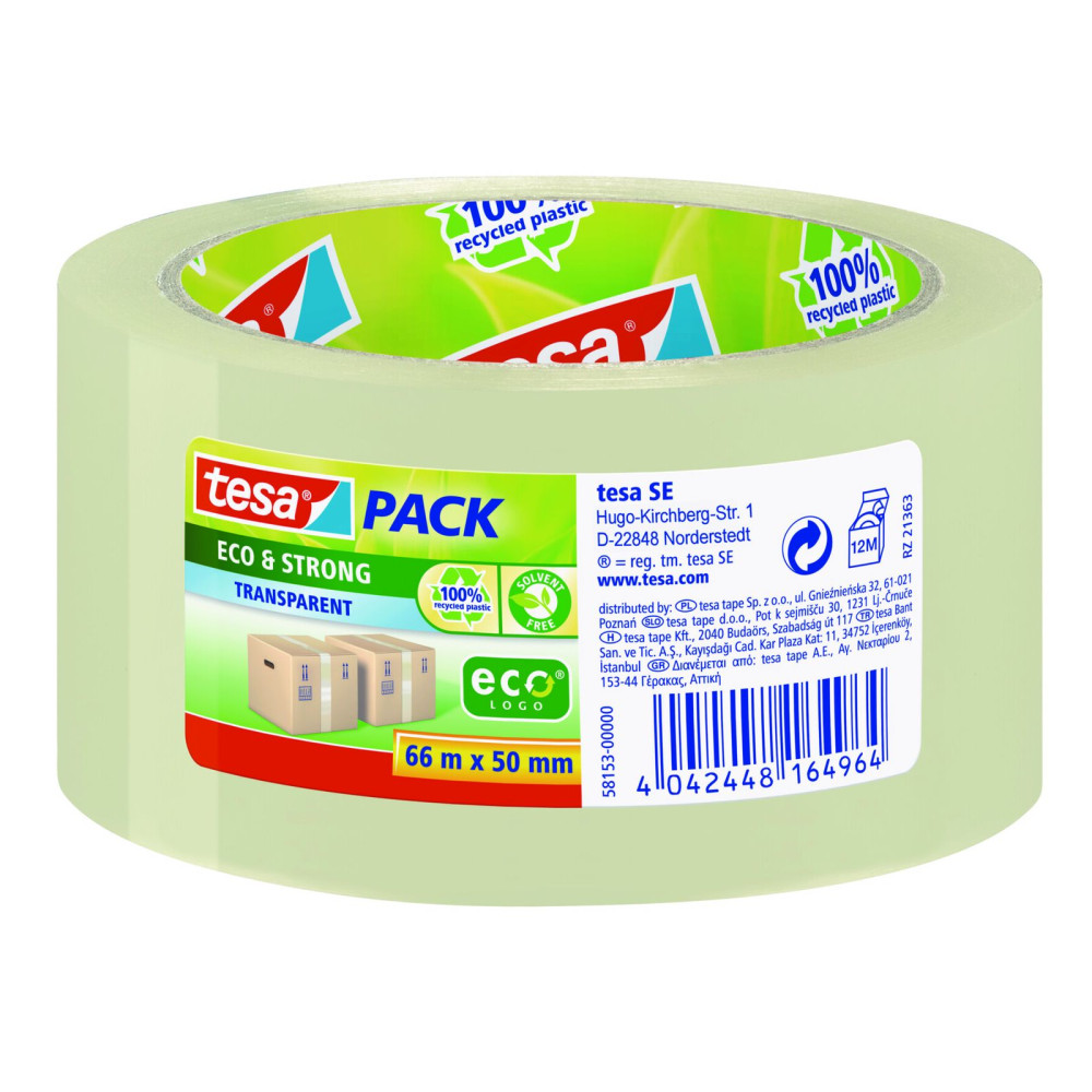 Tejp eco 66m:50mm transparent Tejp eco 66m:50mm transparent