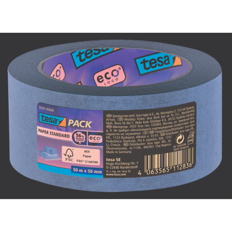 Tejstejp pappersstandard eco logo 50m:50mm brun