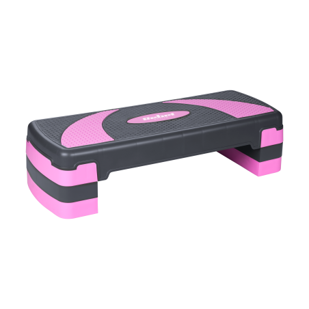 Steg till aerobics och fitnessövningar, 3 nivåer, 78 cm, grå-lila, REBEL ACTIVE