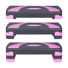 Steg till aerobics och fitnessövningar, 3 nivåer, 78 cm, grå-lila, REBEL ACTIVE