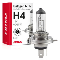 Halogenlampa h4 12v 60/55w med UV-filter (e8) amio-01268