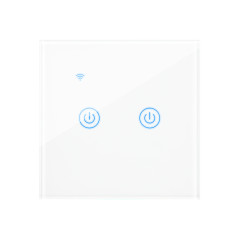 72-088- Intelligent tvåkanalig glas WiFi ljusbrytare