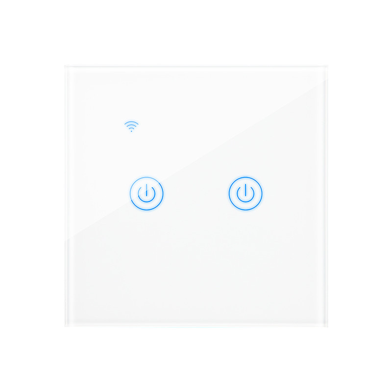 72-088- Intelligent tvåkanalig glas WiFi ljusbrytare