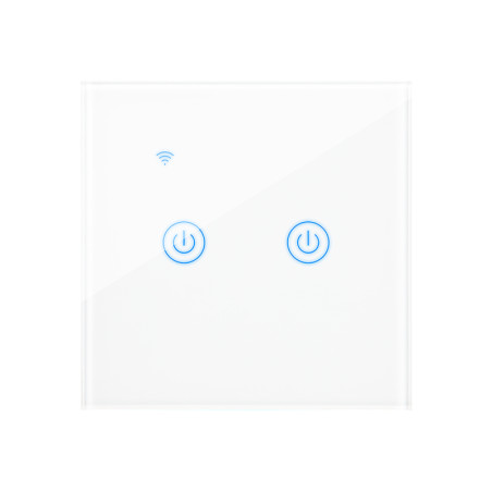 72-088- Intelligent tvåkanalig glas WiFi ljusbrytare