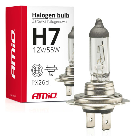 Halogenlampa h7 12v 55w med UV-filter (e8) amio-01156