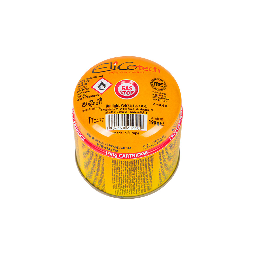 53-182- Universal gas Elicotech 190g cartridge punctured shell 53-182- Universal gas Elicotech 190g cartridge punctured shell