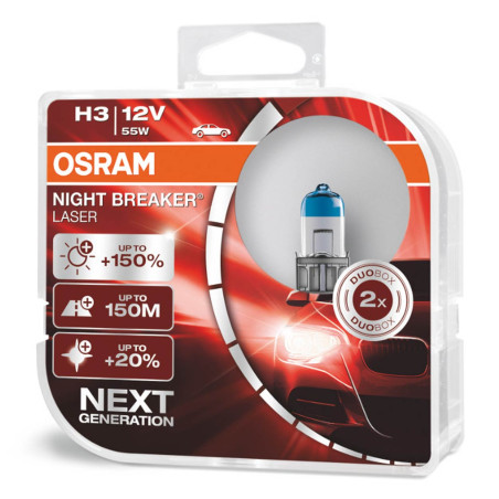 Halogenlampor h3 12v 55w nattbrytare laser +150%/2 st/ | HandlaSmidigt.se