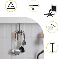 AG880A Köksvändbar svart krok