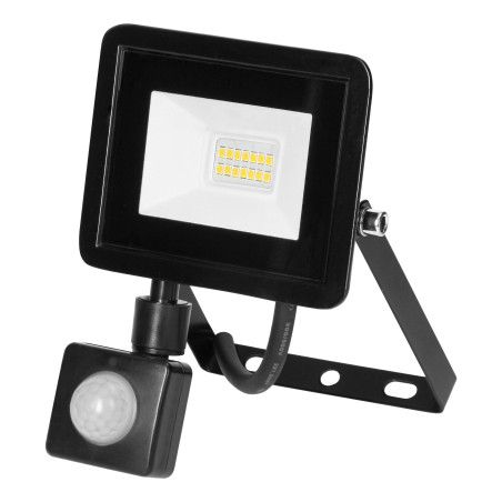 ALLED 10W LED-strålkastare med PIR, 850lm, IP44, 4000K, Alu+Glas | HandlaSmidigt.se