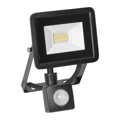 ALLED 10W LED-strålkastare med PIR, 850lm, IP44, 4000K, Alu+Glas | HandlaSmidigt.se