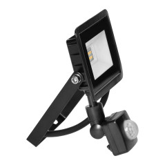 ALLED 10W LED-strålkastare med PIR, 850lm, IP44, 4000K, Alu+Glas | HandlaSmidigt.se