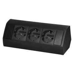 Möbeluttag 3x2P+Z (Schuko), svart | HandlaSmidigt.se