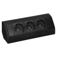 Möbeluttag 3x2P+Z (Schuko), svart | HandlaSmidigt.se