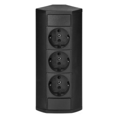 Möbeluttag 3x2P+Z (Schuko), svart | HandlaSmidigt.se