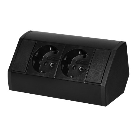 Möbeluttag 2x2P+Z (Schuko), svart | HandlaSmidigt.se