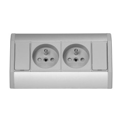 Möbeluttag 2x2P+Z, grå-silver | HandlaSmidigt.se