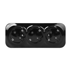 Utomhusuttag trippel ToDo 2P+Z Schuko IP20, 16A, 230V AC, svart, 10 stycken | HandlaSmidigt.se