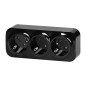 Utomhusuttag trippel ToDo 2P+Z Schuko IP20, 16A, 230V AC, svart, 10 stycken