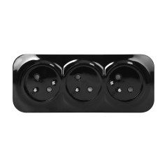Utomhusuttag trippel ToDo 2P+Z IP20, 16A, 230V AC, svart | HandlaSmidigt.se
