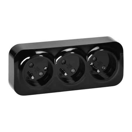 Trippeluttag ToDo 2P+Z IP20, 16A, 230V AC, svart, 10 stycken | HandlaSmidigt.se