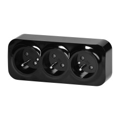 Trippeluttag ToDo 2P+Z IP20, 16A, 230V AC, svart, 10 stycken | HandlaSmidigt.se