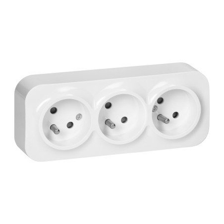 Utomhusuttag trippel ToDo 2P+Z IP20, 16A, 230V AC, vit