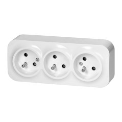 Utomhusuttag trippel ToDo 2P+Z IP20, 16A, 230V AC, vit, 10 stycken | HandlaSmidigt.se