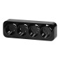 Fyrfaldig uttag ToDo 2P+Z Schuko IP20, 16A, 230V AC, svart, 8 stycken