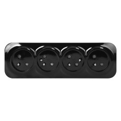 Fyrfaldig uttag ToDo 2P+Z IP20, 16A, 230V AC, svart | HandlaSmidigt.se
