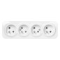 Fyrfaldigt uttag ToDo 2P+Z IP20, 16A, 230V AC, vit