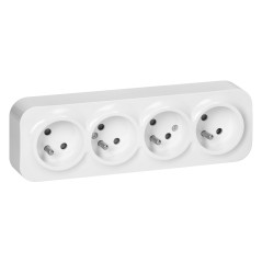 Kontaktdosa Quad ToDo 2P+Z IP20, 16A, 230V AC, vit, 8 stycken | HandlaSmidigt.se