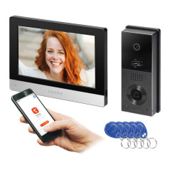 XIRAN, enkelhus videodörrtelefon, 2-ledare, 8', Wi-Fi, pekskärm, Full HD, RFID | HandlaSmidigt.se