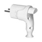 Hörnkontakt med stickpropp Uni-Schuko med skjutkontakt 16A/250V, vit