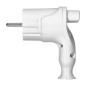 Hörnkontakt med stickpropp Uni-Schuko med skjutkontakt 16A/250V, vit