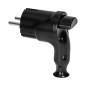 Vinkelkontakt Uni-Schuko med utmatningsknapp 16A/250V, svart