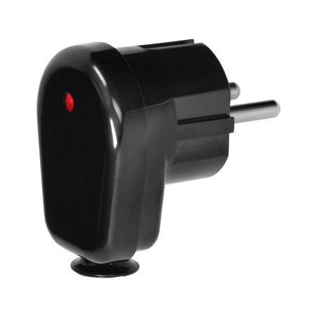 Hörnkontakt Uni-Schuko, 2P+Z, 16A, Svart